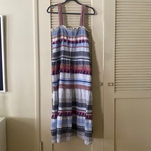 Zara Embroidered Fringe Midi Dress